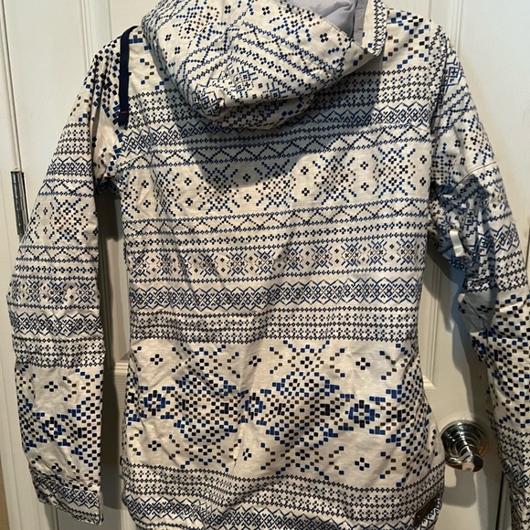 Burton Ginger Dry Ride Pixelated Fair Isle Snowboard Jacket women’s size small - Picture 2 of 3